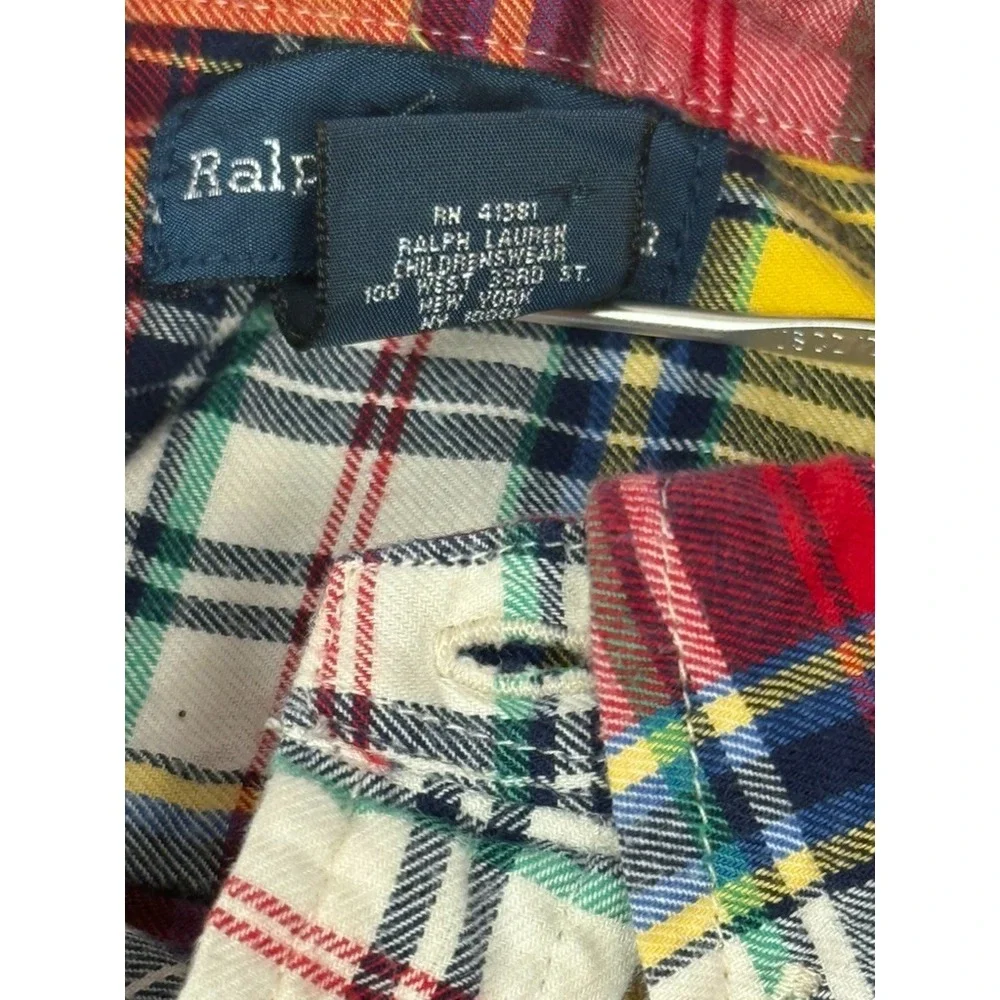Ralph Lauren Boys Flannel Shirt XL‎ (18-20) Button Down Long Sleeves Plaid Logo